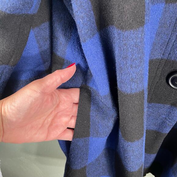 Anthropologie Coat Large Luii Tartan Plaid Paisley Lined Wool Blend Snap Button - Picture 8 of 10